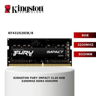 KINGSTON MEMORIA DDR4 8GB SODIMM PC-25600 3200MHZ, FURY IMPACT NEGRO PARA LAPTOP N/P: KF432S20IB/8