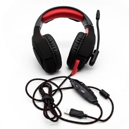 YEYIAN AUDIFONO DIADEMA GAMER FORCE YDW-33402 S3000 GAMING HEADSET USB SONIDO ESTEREO, ALTAVOZ DE ALTA FIDELIDAD, COLOR NEGRO/ROJO - Imagen 2
