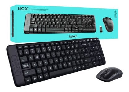 LOGITECH KIT TECLADO Y MOUSE MK220 WIRELESS 2.4GHZ CON BATERIA INCLUIDA DE LARGA DURACIÓN