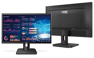 AOC MONITOR 20E1H LED 19.5 PULGADAS, ENTRADA HDMI Y VGA, 5MS, VESA, COLOR NEGRO, RESOLUCION 1600X900