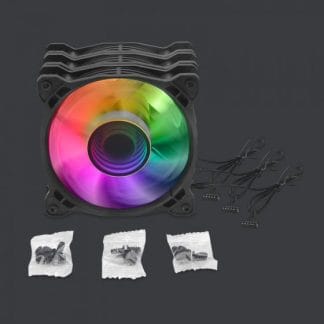 YEYIAN VENTILADOR KIT TYPHOON 3 PIEZAS LED ARGB 120MM 1200RPM INCLUYE HUB N/P: YTK-120AL-01