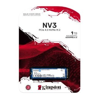 KINGSTON SSD 1TB M.2 PCI EXPRESS 4.0 SNV3 NVMe, 6000MB/s LECTURA,4000MB/s ESCRITURA N/P: SNV3S/1000G