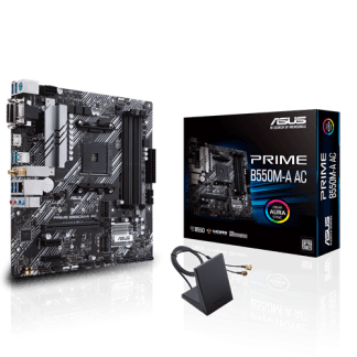 ASUS MOTHER PRIME B550M-A  AC WIFI AMD RYZEN 4X DDR4, 2x M.2, CHIPSET B550 HDMI, DVI-D, D-SUB MICRO ATX, SOCKET AM4 3RA GENERACION