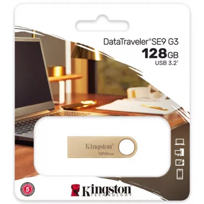 KINGSTON MEMORIA USB 3.2, 128GB DTSE9G3 ARMAZON METALICO COLOR ORO N/P: DTSE9G3/128GB
