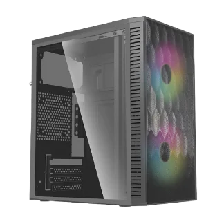 ACTECK GABINETE FUJI GC470,MINI TORRE, MICRO ATX, MINI ITX, 2 VENTILADOR RGB, FUENTE 500W COLOR NEGRO N/P:AC-935838