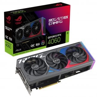 ASUS TARJETA DE VIDEO NVIDIA RTX4060 ROG STRIX GAMING OC 8GB GDDR6 3072 CUDA DP N/P:  ROG-STRIX-RTX4060-O8G-GAMING