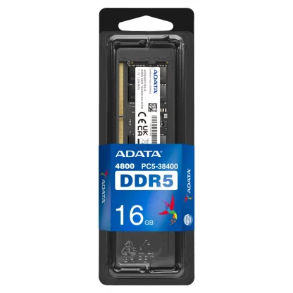 ADATA MEMORIA DDR5 16GB SODIMM 4800MHZ, PARA LAPTOP CL38 N/P: AD5S480016G-S