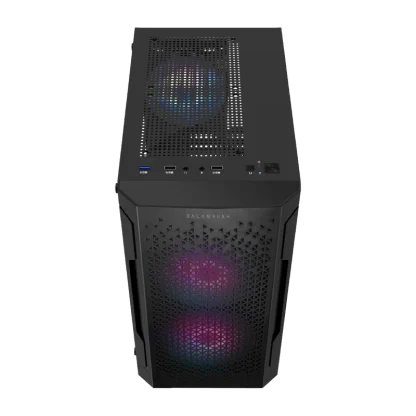 BALAM RUSH Gabinete Gamer Mini Torre Artic GI725 Max PARA M-ATX Panel Izq Cristal + Frente Colmena 1xUSB 3.0 + 3xFan RGB | NEGRO - Imagen 3