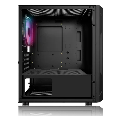 BALAM RUSH Gabinete Gamer Mini Torre Artic GI725 Max PARA M-ATX Panel Izq Cristal + Frente Colmena 1xUSB 3.0 + 3xFan RGB | NEGRO - Imagen 2