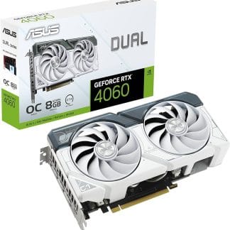ASUS TARJETA DE VIDEO NVIDIA RTX4060 8GB 3072 CUDA OC GDDR6X HDMI Y DISPLAY PORT N/P: DUAL-RTX4060-O8G-WHITE