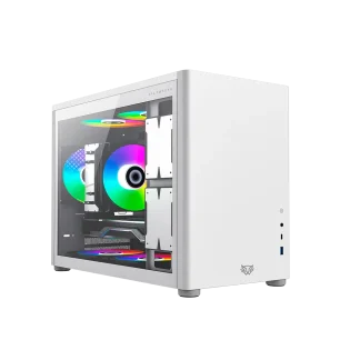 BALAMRUSH GABINETE ERIS FROST (BLANCO) GI985 VENTANA CRISTAL TEMPLADO,  M-ATX /M-ITX RGB, USB 3.0, 1 USB C, COLOR BLANCO N/P: BR-935647